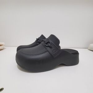 GU Japanese Black Slip-On Clogs Size 6